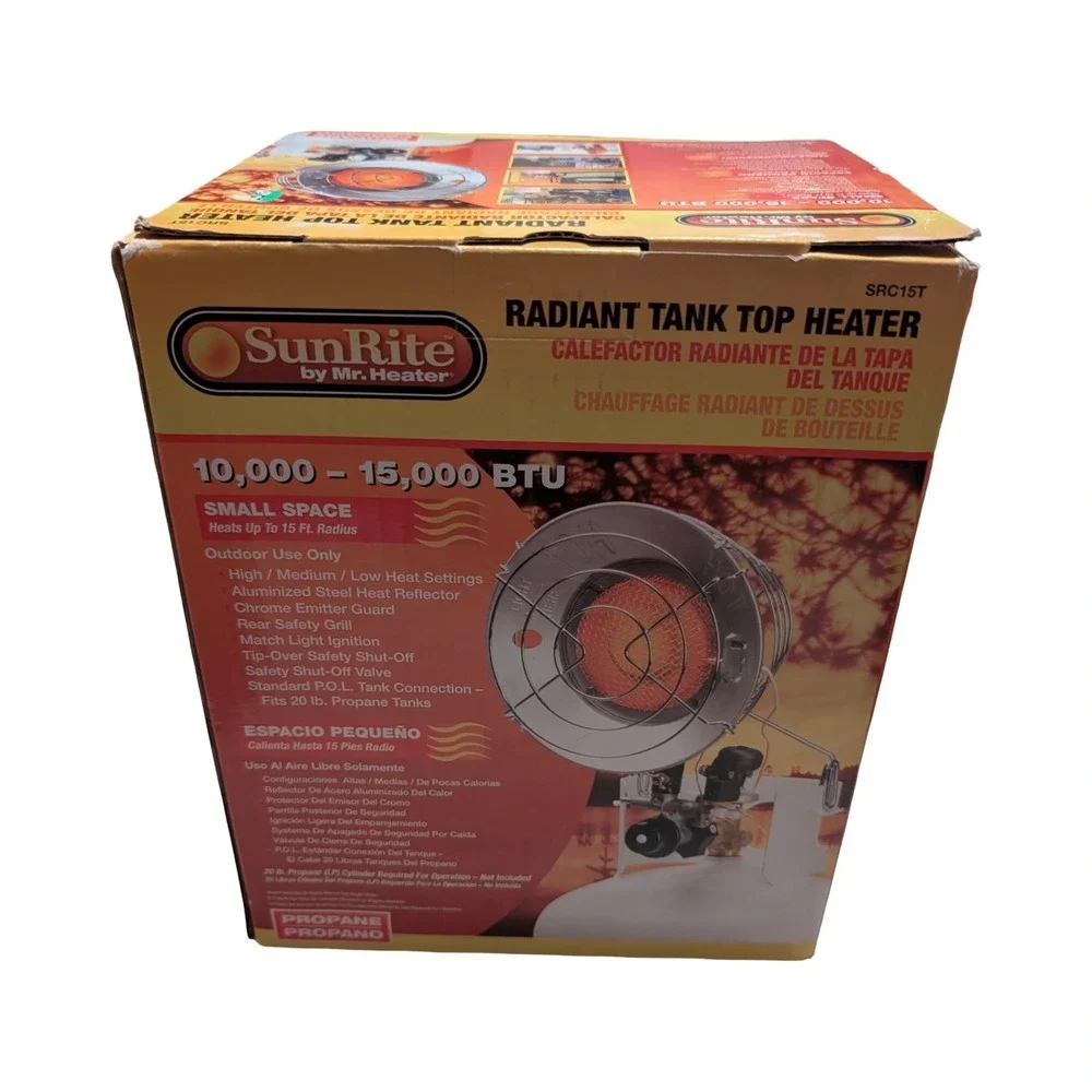 Mr. Heater SRC15T 15000 BTU Tank-Top Propane Heater - Silver